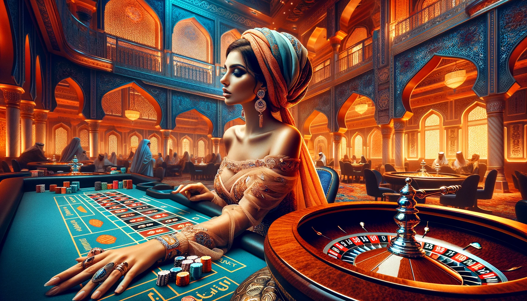 Arab woman playing in a YYY casino